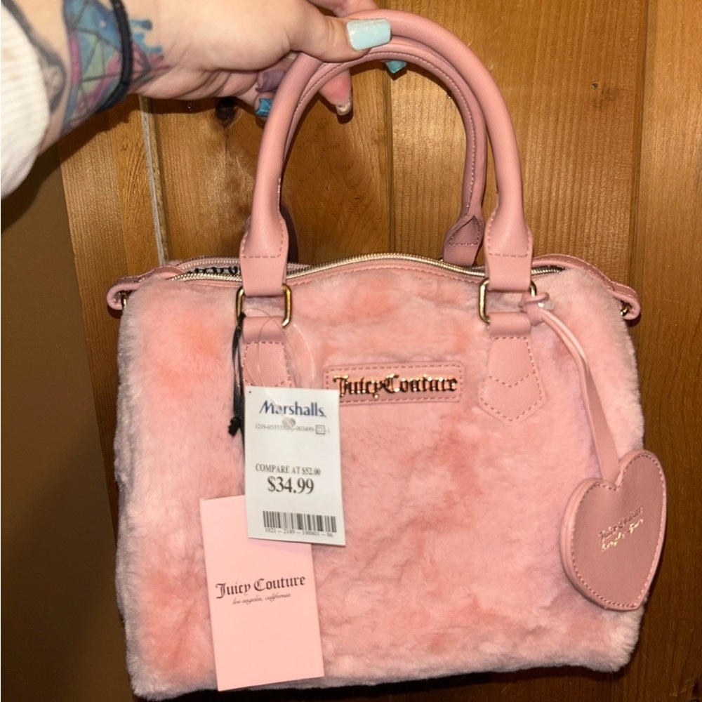 Juicy Couture Pink Faux Fur Handbag